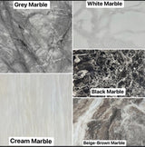 Ariana Marble Dining Table Light Grey + Jessica Dining Chairs Ring knocker Light Grey