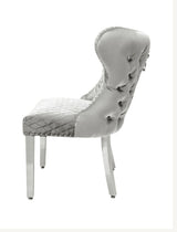 Louise Marble Dining Table With Valentino Lion Knocker Dining Chairs