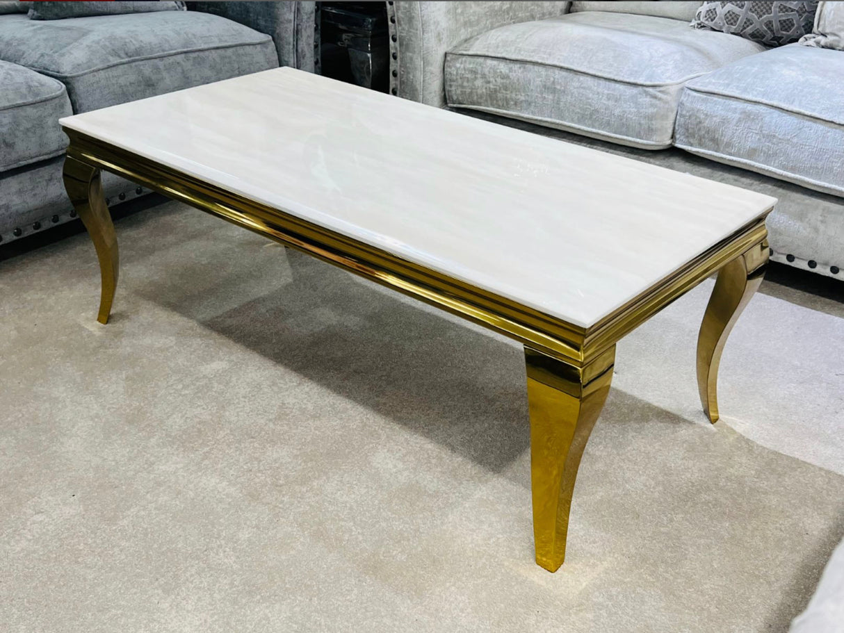 Sofia Black & Gold Marble Coffee Table