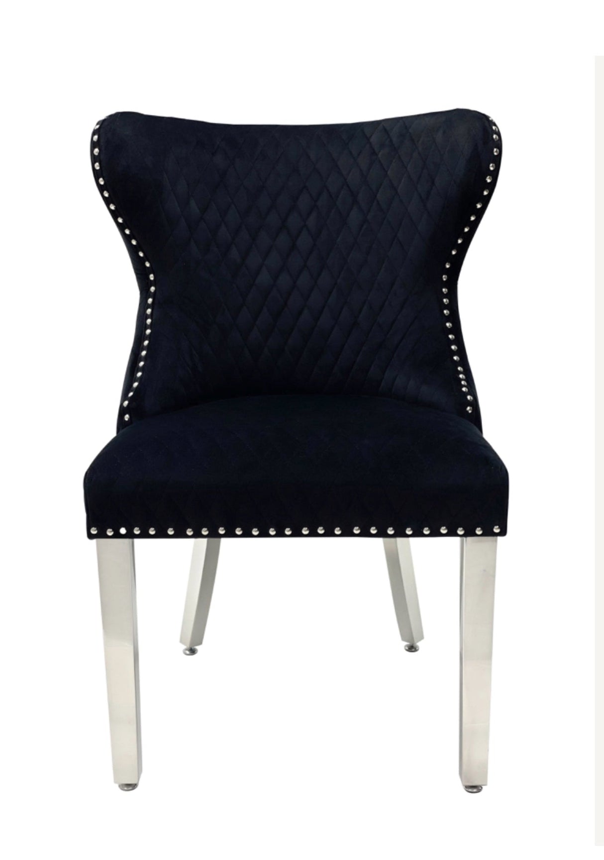 1M Square Dining Table + 4 Valentino Dining chairs Lion Knocker