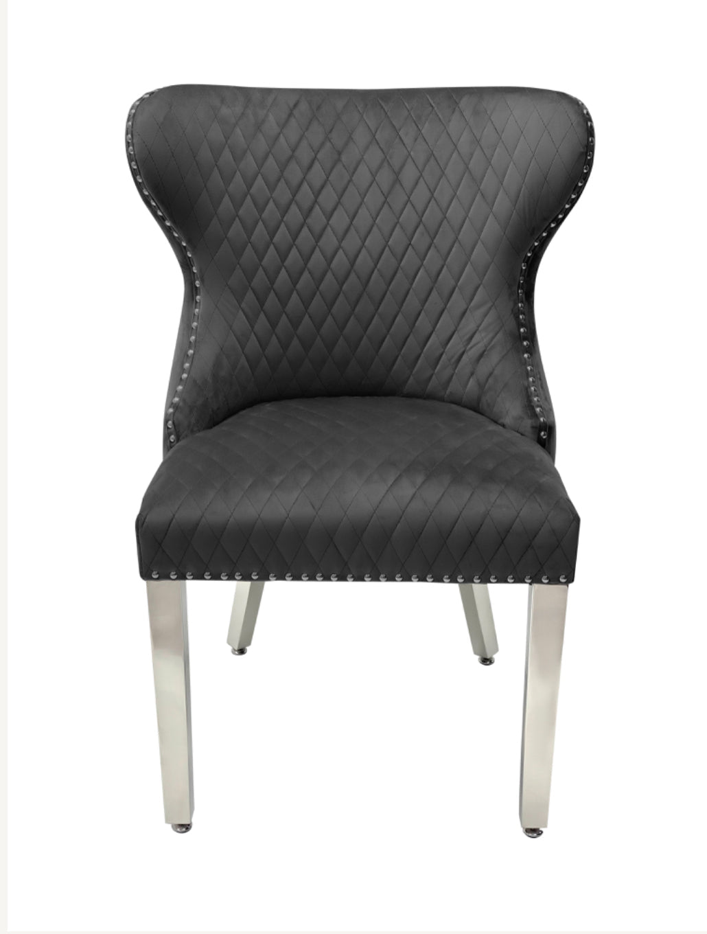 Louise Marble Dining Table With Valentino Lion Knocker Dining Chairs