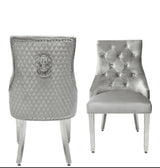 Louis Marble Dining Table + Majestic Lion Knocker Chairs