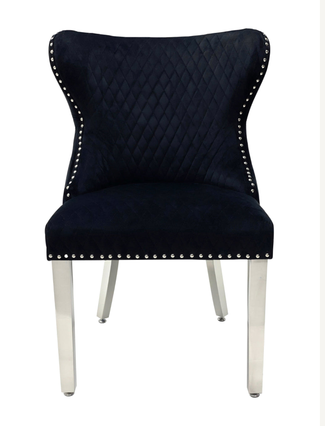 Louise Marble Dining Table With Valentino Lion Knocker Dining Chairs
