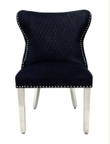 Louise Marble Dining Table With Valentino Lion Knocker Dining Chairs