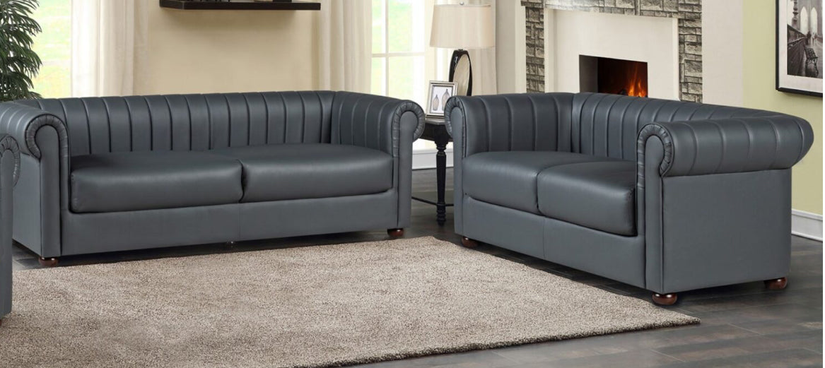IYO CHESTERFIELD 3+2 BONDED LEATHER – GREY