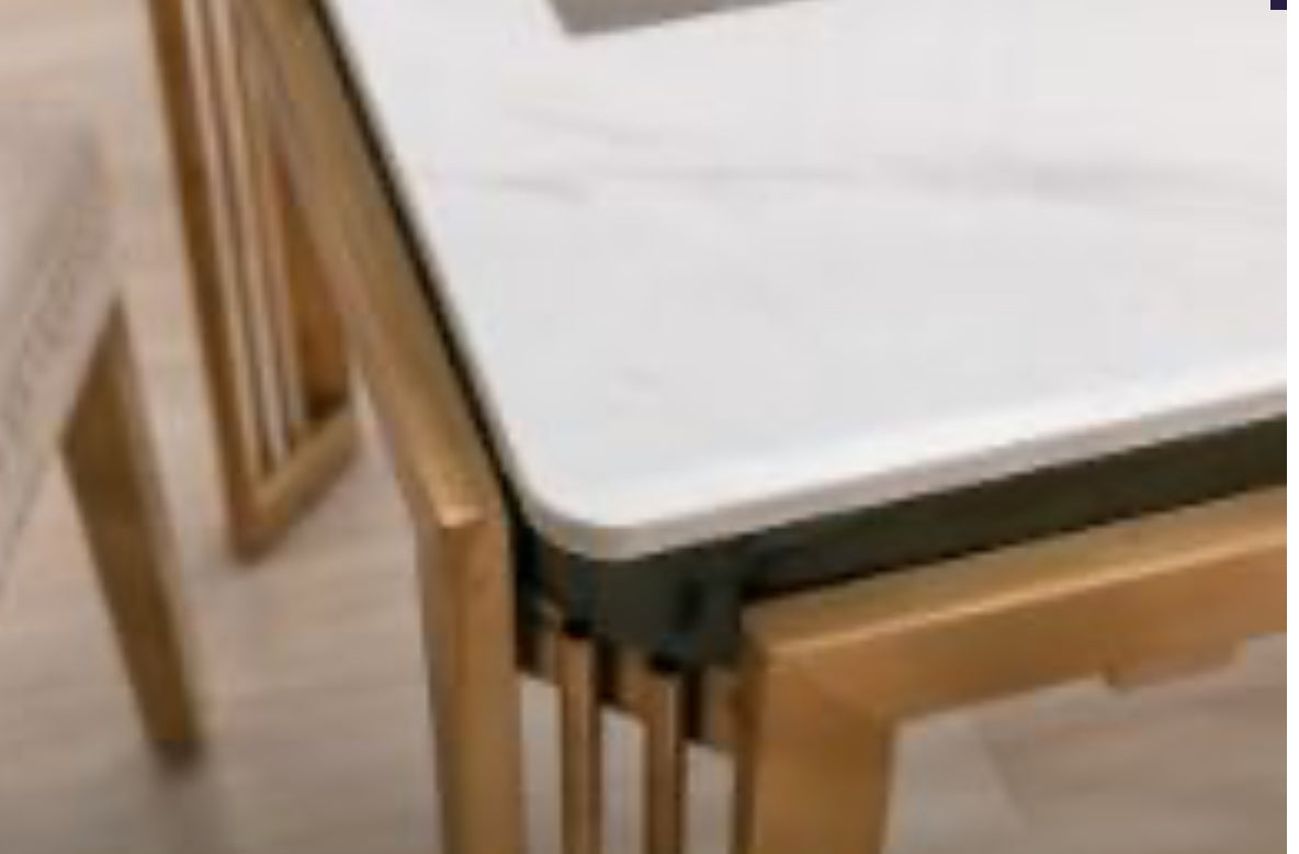 Sorrento Rectangle Ceramic Gold Table