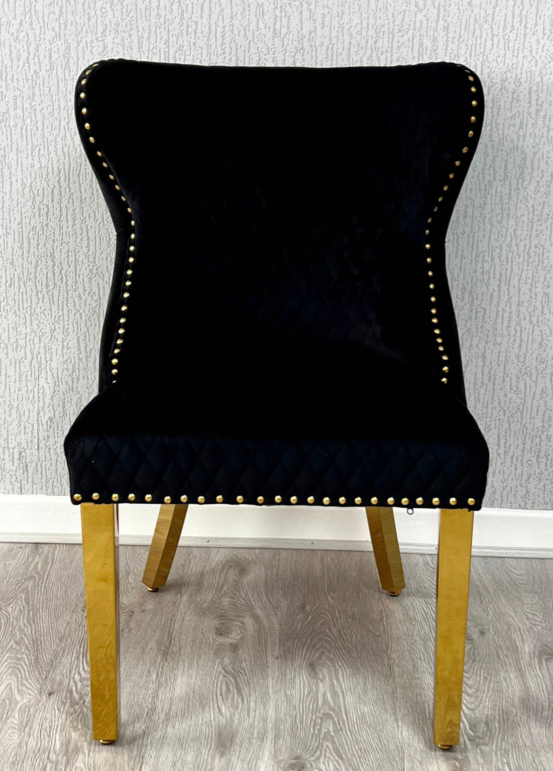 Valentino Black Gold Lion Velvet Chair