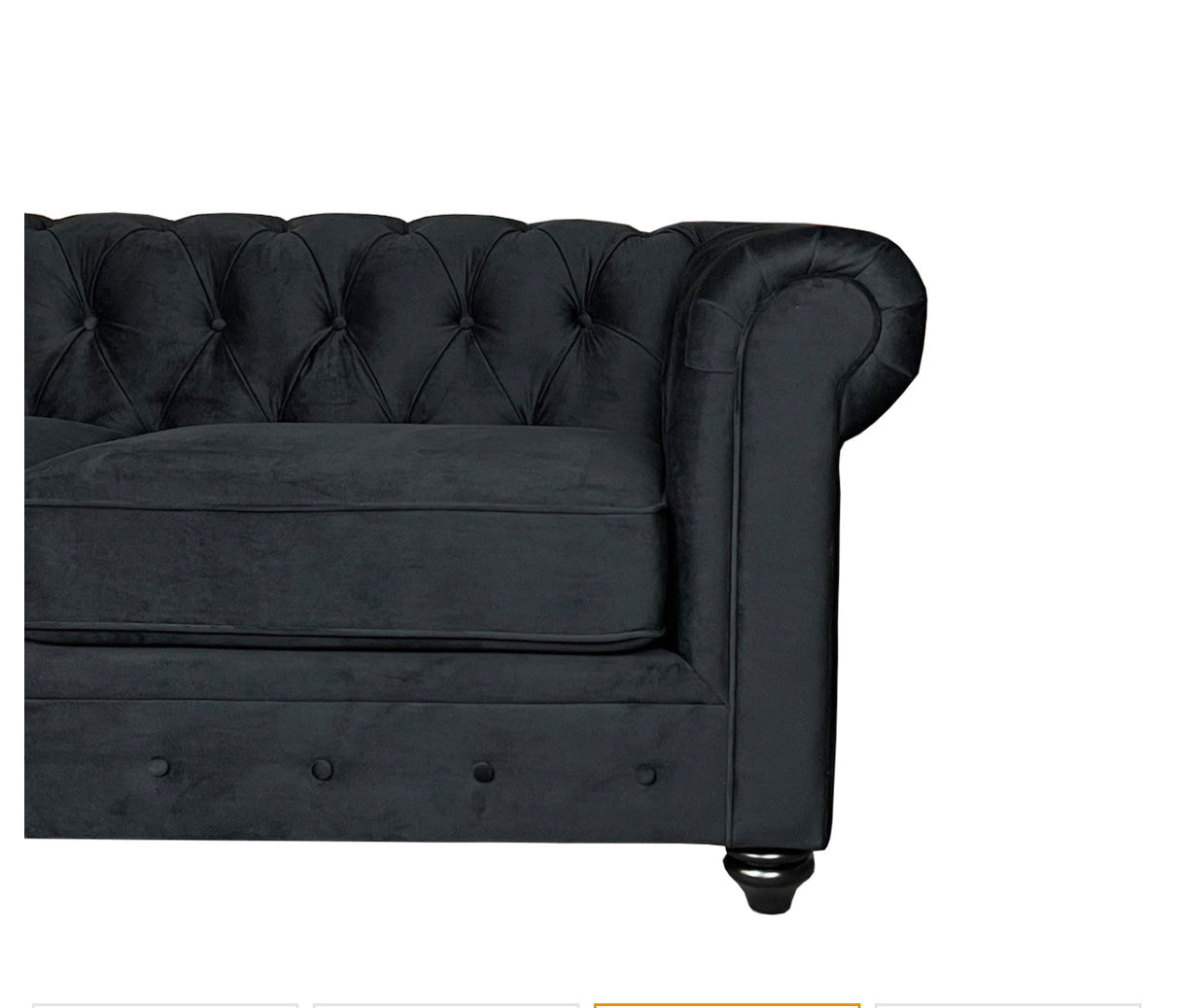 CHESTERFIELD Sofa 3+2 FABRIC – BLACK
