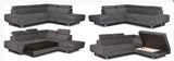 FABRIC SOFA BED WITH STORAGE – RIGHT HAND – GREY