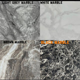 Denver Marble Dining Table Light Grey + Majestic Dining Chairs Lion Knocker