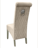 1M Square Dining Table + 4 Valentino Dining chairs Lion Knocker