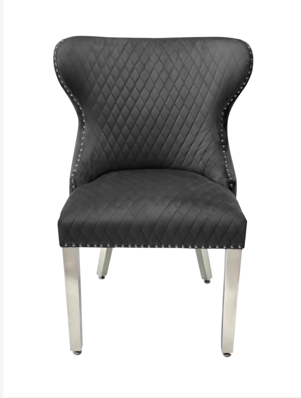 Arianna Marble Dining Table Black With 4 Valentino Black Lion Knocker Chairs