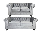 CHESTERFIELD SOFA 3+2 FABRIC – GREY