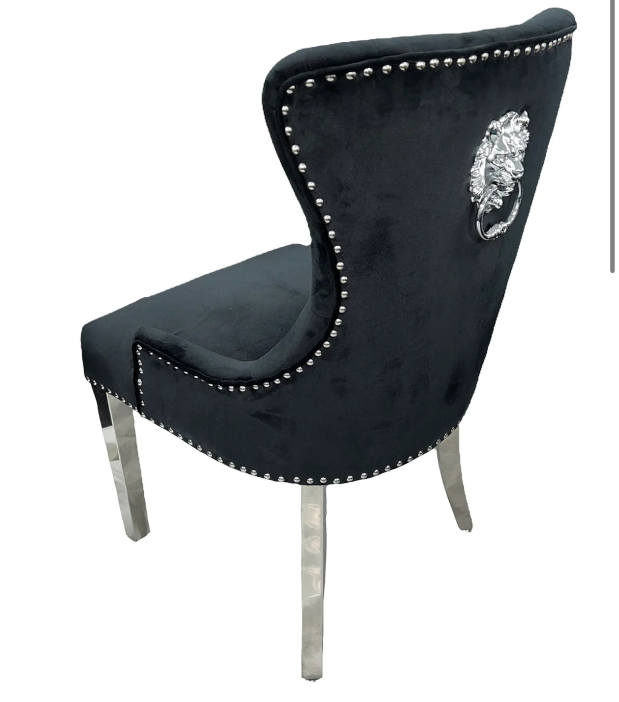 Arianna Light Grey Table With Chelsea Dark Grey Lion Knocker Chairs
