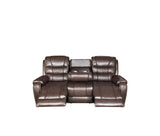 ALASKA 3+2 RECLINER LEATHER AIRE SOFA – BROWN