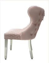 Louise Marble Dining Table With Valentino Lion Knocker Dining Chairs