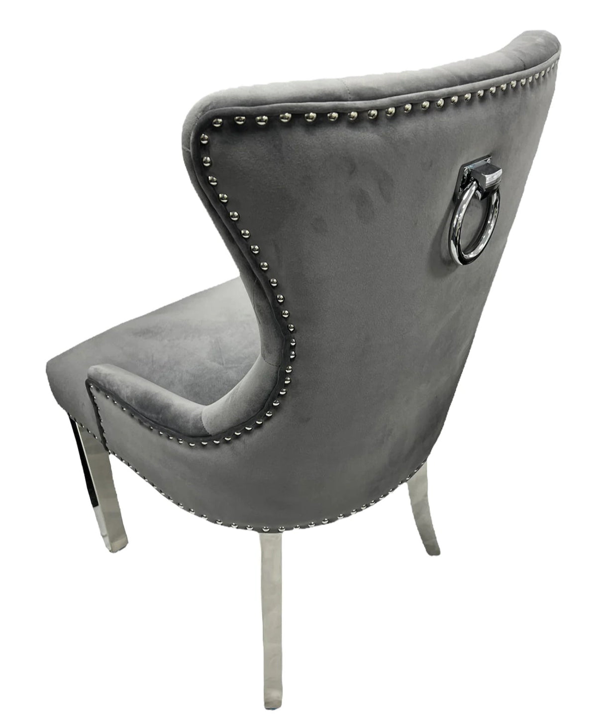 Arianna Marble Dining Table Light Grey Table With Jessica Silver Chairs