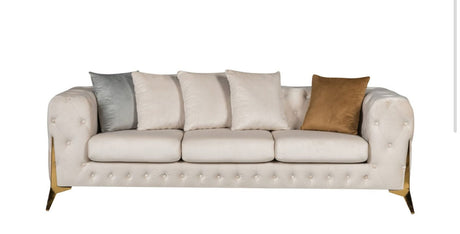 MATRIX 3+2 FABRIC SOFA PLUSH VELVET – CREAM
