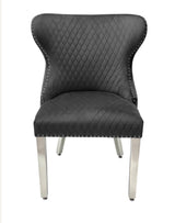 1M Square Dining Table + 4 Valentino Dining chairs Lion Knocker