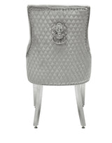 1M Square Dining Table + 4 Valentino Dining chairs Lion Knocker