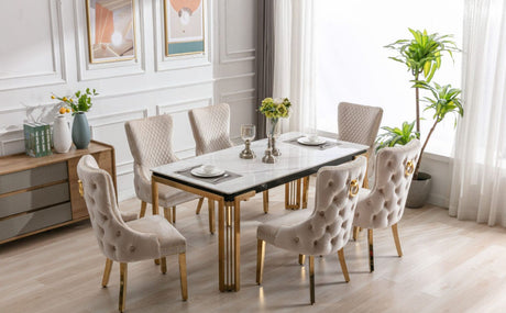 Sorrento Rectangle Ceramic Gold Table