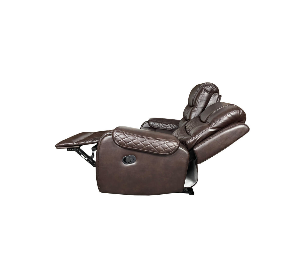 ALASKA 3+2 RECLINER LEATHER AIRE SOFA – BROWN