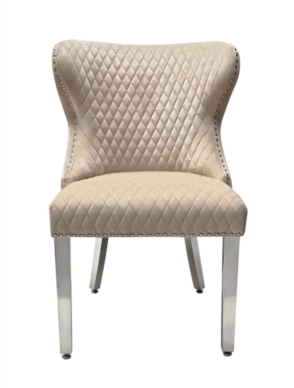 1M Square Dining Table + 4 Valentino Dining chairs Lion Knocker