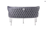 Louis Marble Dining Table + Valentino Dining Chairs Lion knocker Dark Grey & Valentino Bench Dark Grey