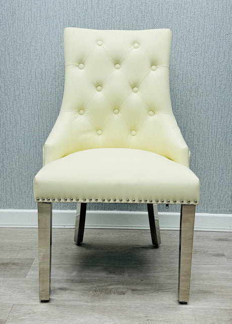 Majestic Dining Chair Pu Leather Lion Knocker