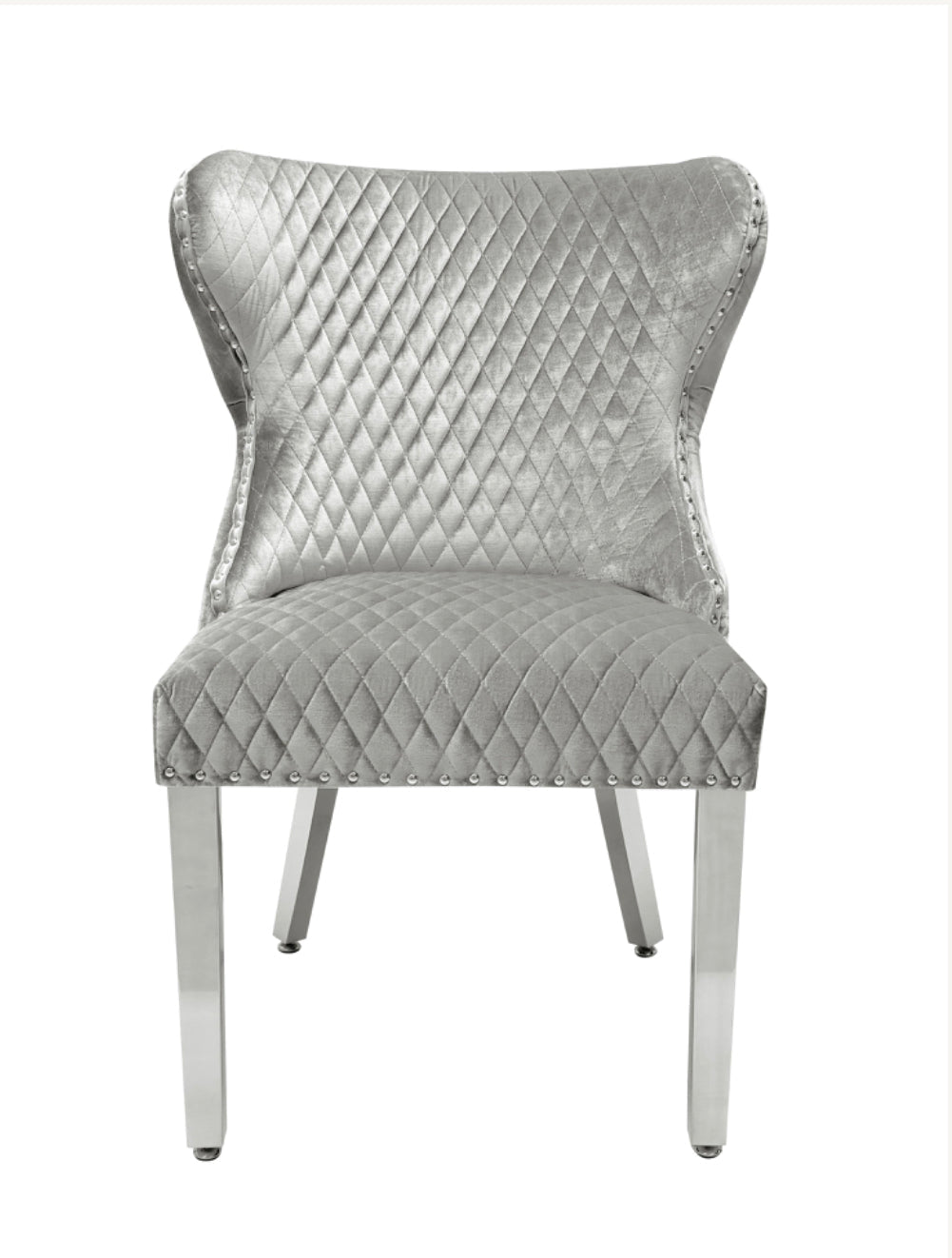 Louise Marble Dining Table With Valentino Lion Knocker Dining Chairs