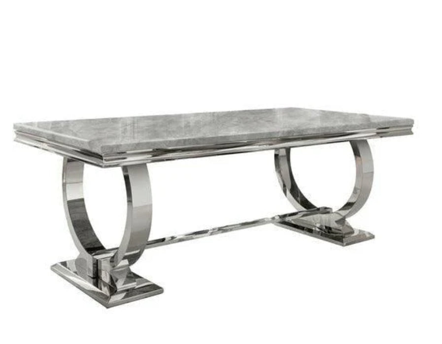 Arianna Marble Dining Table Black With 4 Valentino Black Lion Knocker Chairs
