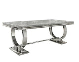 Arianna Marble Dining Table Black With 4 Valentino Black Lion Knocker Chairs