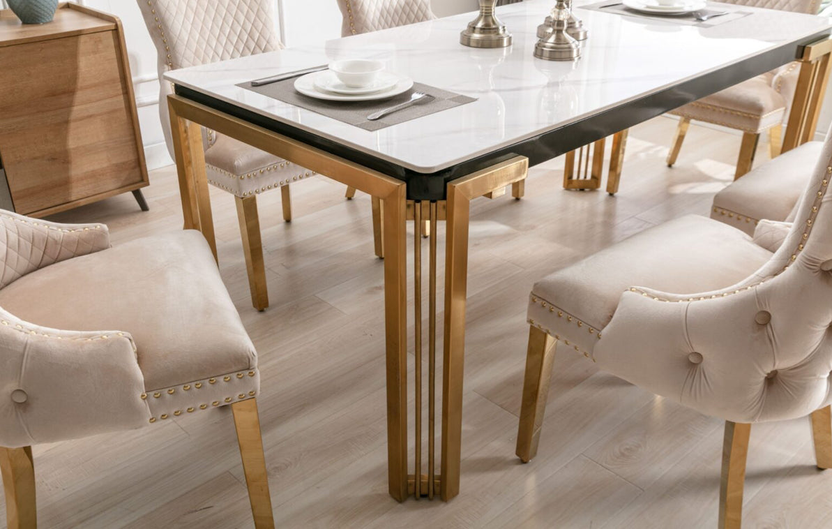 Sorrento Rectangle Ceramic Gold Table