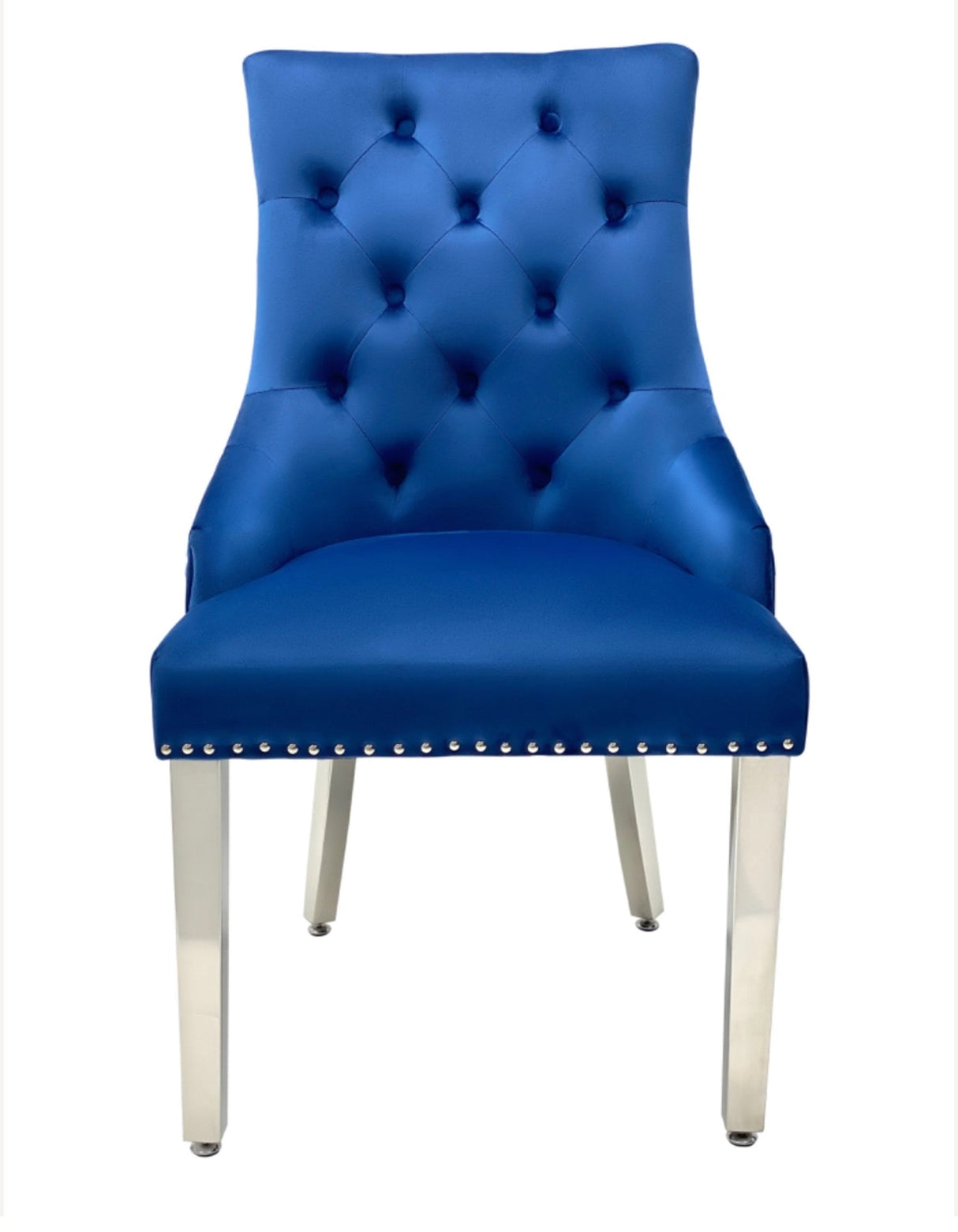 1M Square Dining Table + 4 Valentino Dining chairs Lion Knocker