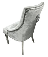 Louis White Marble Dining Table + Duke Dining Chairs Ring knocker