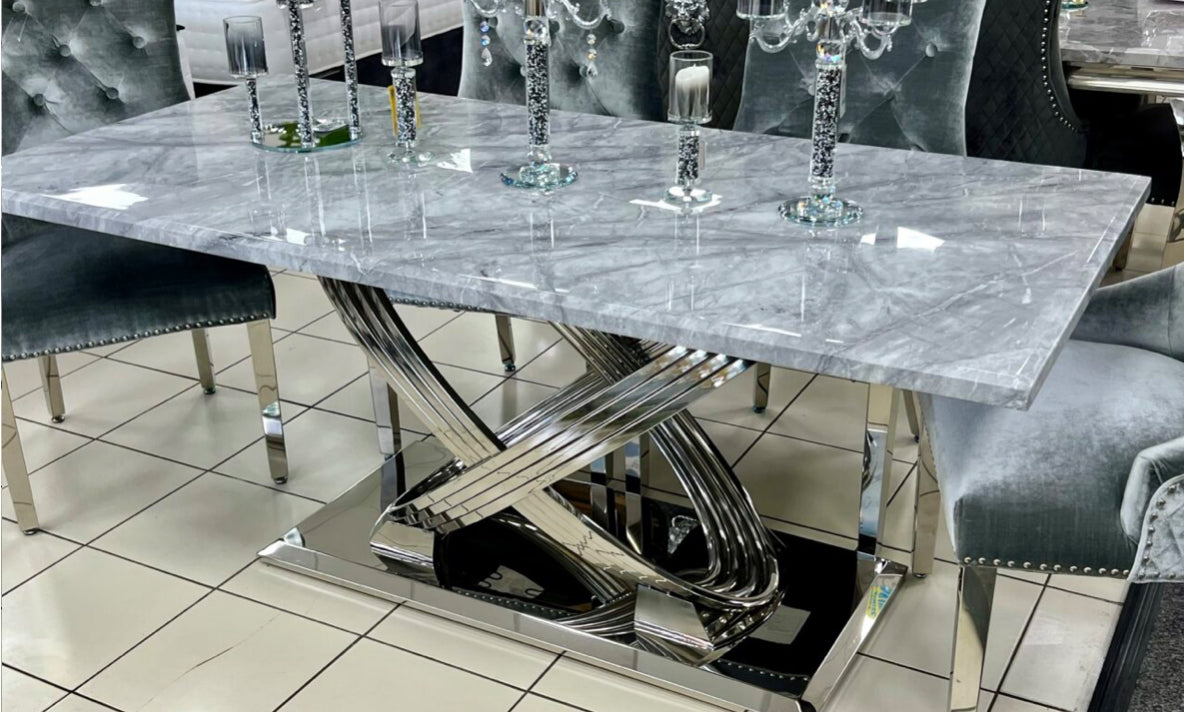 Rome 1.8m Grey Marble Dining Table Only