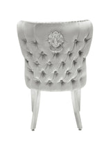 Louise Marble Dining Table With Valentino Lion Knocker Dining Chairs