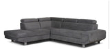 FABRIC SOFA BED WITH STORAGE – RIGHT HAND – GREY