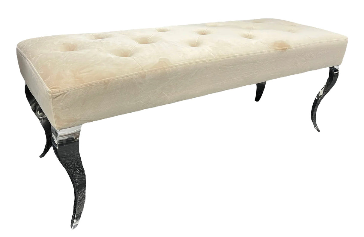 Louise Bench Dark Grey with Silver leg