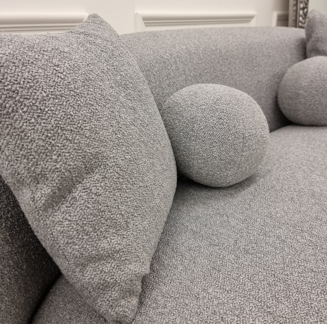 The Wave Boucle 3 Seater Sofa - Grey