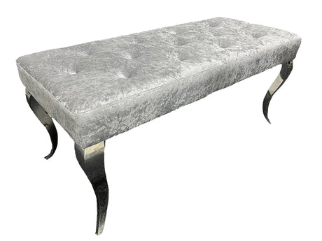 Louise Bench Dark Grey with Silver leg