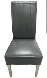 Ariel Marble Dining Table Light Grey   With Emma Dark Grey Chairs