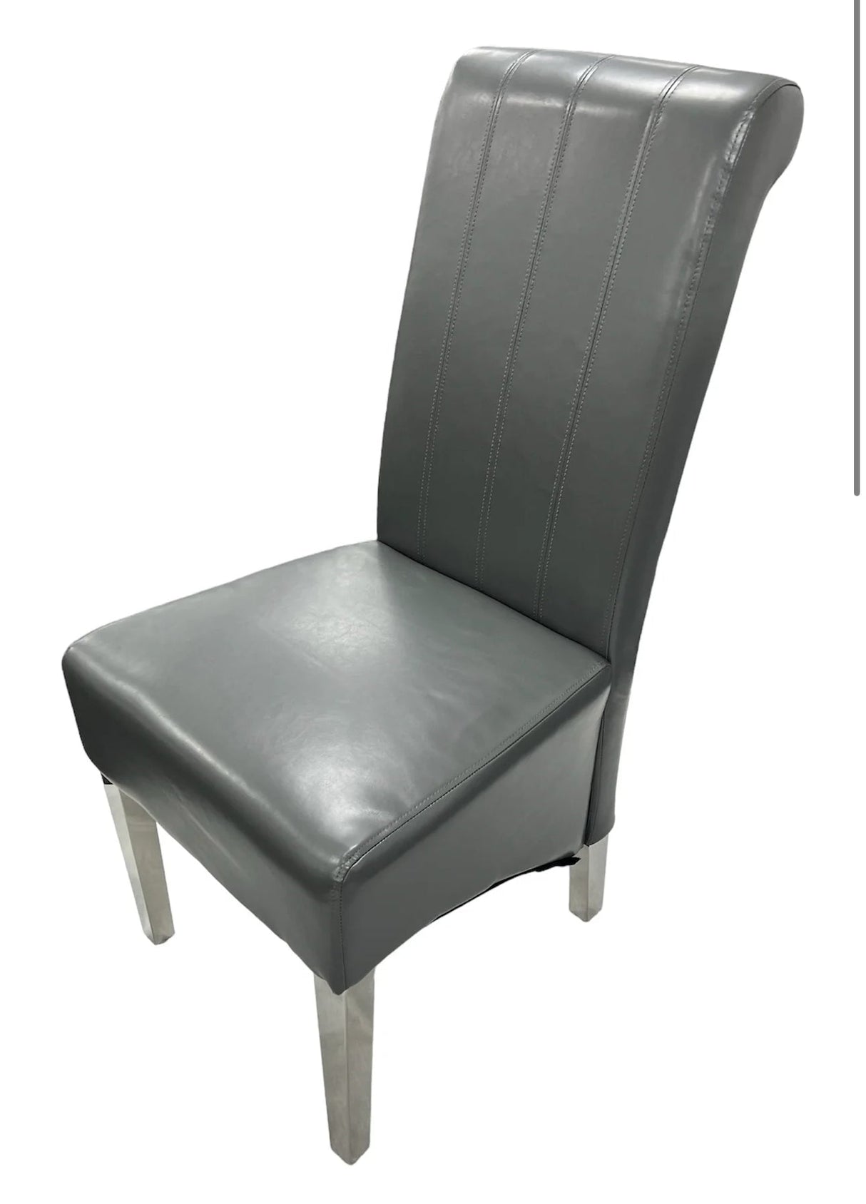 Ariel Marble Dining Table Light Grey   With Emma Dark Grey Chairs