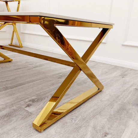 Zion Gold Coffee Table with Polar White Sintered Top