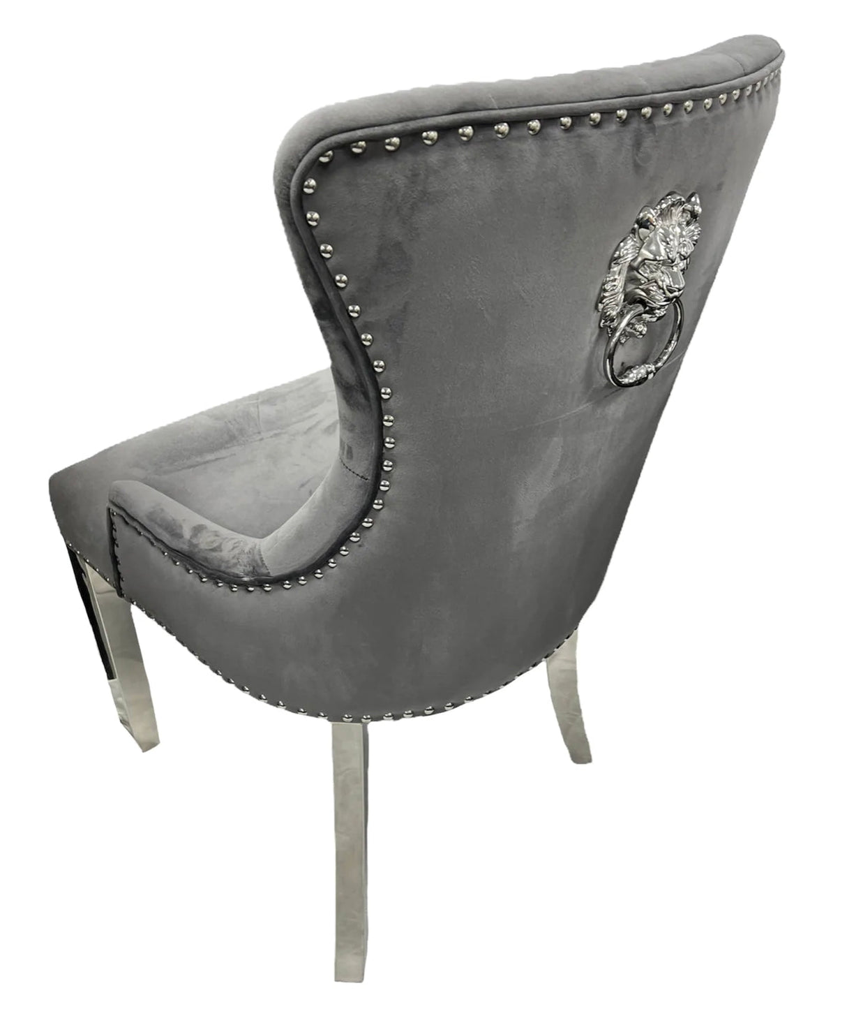 Chelsea Dark Grey Lion Knocker Chair
