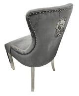 Chelsea Dark Grey Lion Knocker Chair