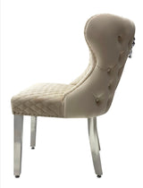 Louis Marble Dining Table Cream With Valentino Mink Lion Knocker Chairs With Majestic Matching Bench