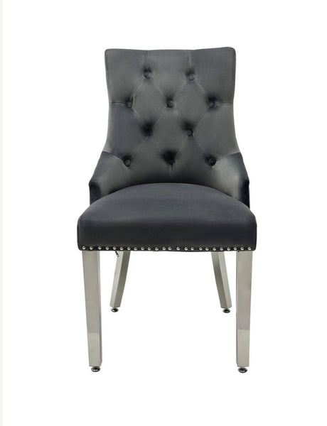 Valencia Dark Grey Ring Knocker Chair