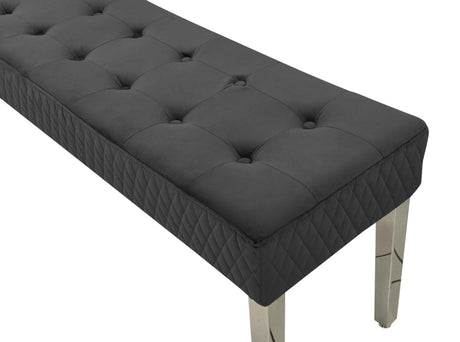 Majestic Dark Grey Bench Match With Sofia - Majestic & Valentino Chairs