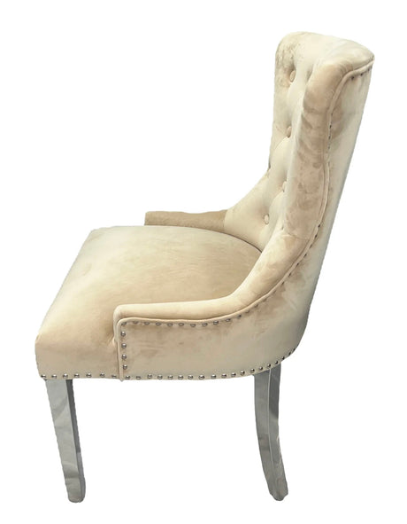 Chelsea Mink Lion Knocker Chair